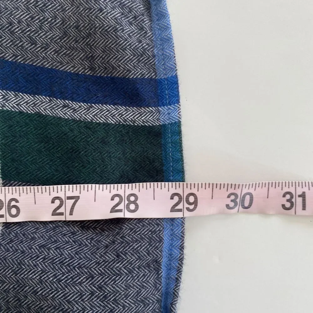 J. Crew Mens Sz L Button Front Shirt Cotton Slim Fit Long Sleeve Plaid Flannel